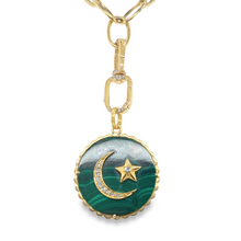 Load image into Gallery viewer, 14kg Malachite Star Moon Pendant
