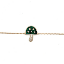 Load image into Gallery viewer, 14kg Malachite or Lapis and White Diamond Mushroom Bracelet