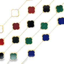 Load image into Gallery viewer, Quatrefoil Semi Precious Stone Bracelet