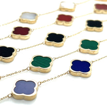 Load image into Gallery viewer, Quatrefoil Semi Precious Stone Bracelet