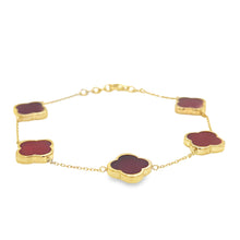 Load image into Gallery viewer, Quatrefoil Semi Precious Stone Bracelet