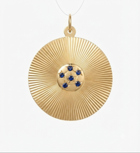 Load image into Gallery viewer, 14kg Vintage Engine Turn and Sapphire Pendant