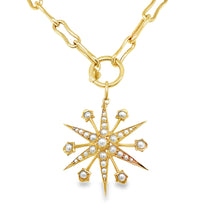 Load image into Gallery viewer, 18 Vintage Pearl Starburst Pendant