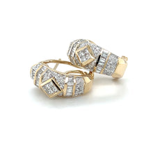 Load image into Gallery viewer, 14kg Vintage Mixed-Cut Diamond Large Huggie Earrings