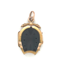 Load image into Gallery viewer, Vintage Onyx Agate and gold Horseshoe Locket
