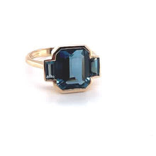 Load image into Gallery viewer, 14kg Bezel Set London Blue Topaz Ring