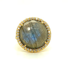 Load image into Gallery viewer, 14kg and White Diamond Labradorite Ring
