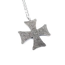 Load image into Gallery viewer, Silver Diamond Maltese Cross Medium
