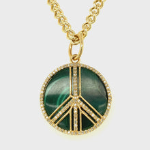Load and play video in Gallery viewer, 14kg Malachite and Diamond Peace Sign