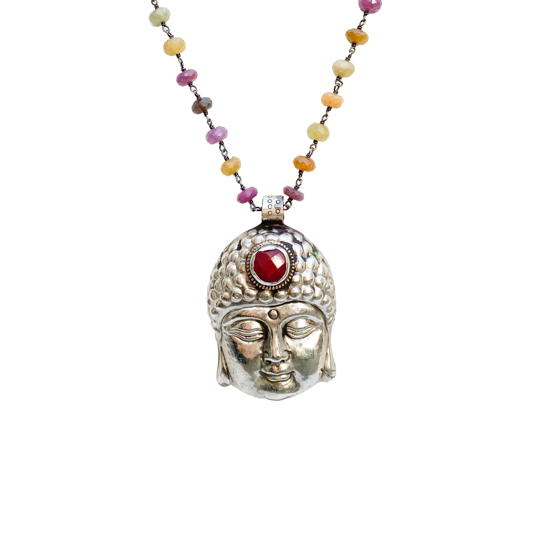 Buddha Pendant on Sapphire Chain