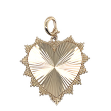 Load image into Gallery viewer, 14kg Etched Heart w Clasp Bail
