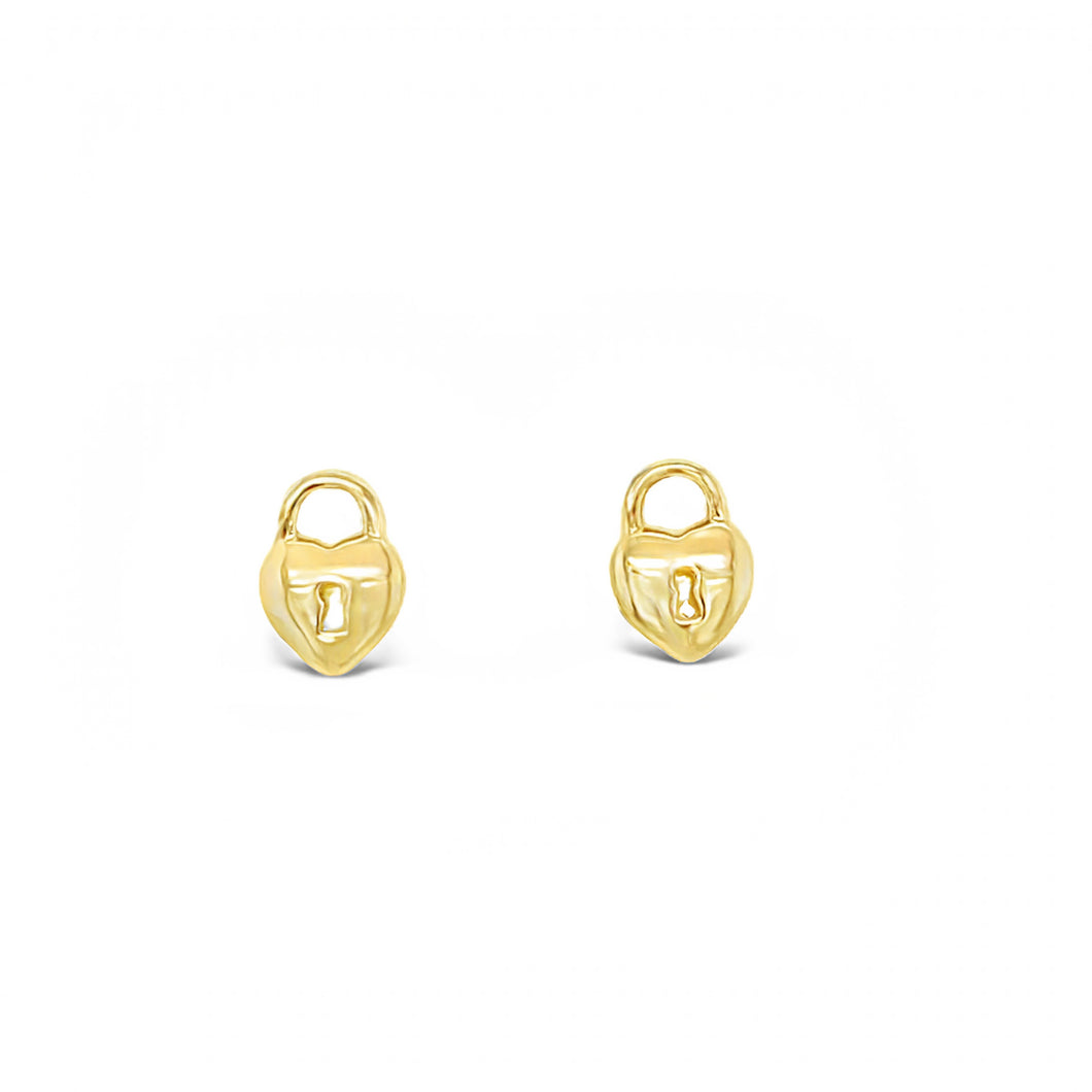 14kg Heart Lock Earrings