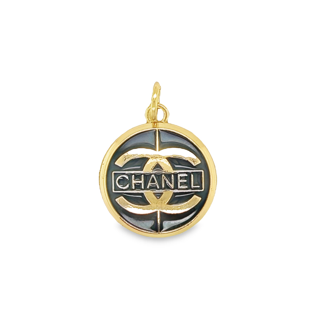 Vintage Black and Gold Chanel Pendant