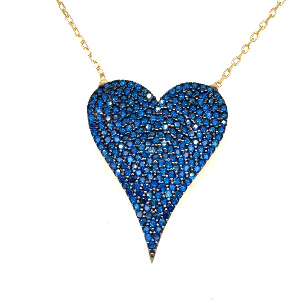 Blue Sapphire Heart Pendant