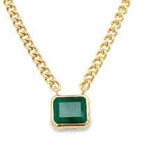 Load image into Gallery viewer, 14kg Emerald Curb Chain Choker
