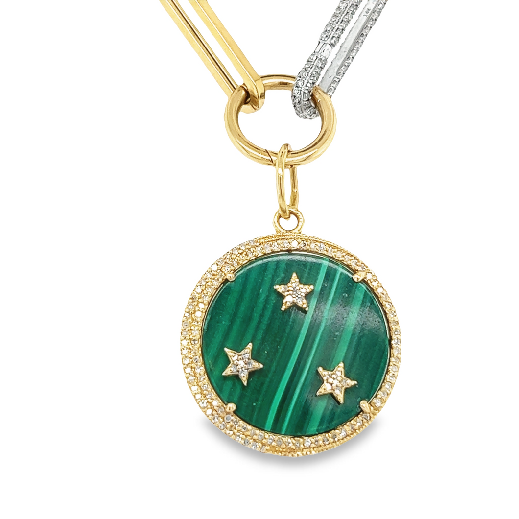 14kg Diamond and Malachite Celestial Pendant