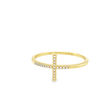 Load image into Gallery viewer, 14kg Diamond Cross Ring
