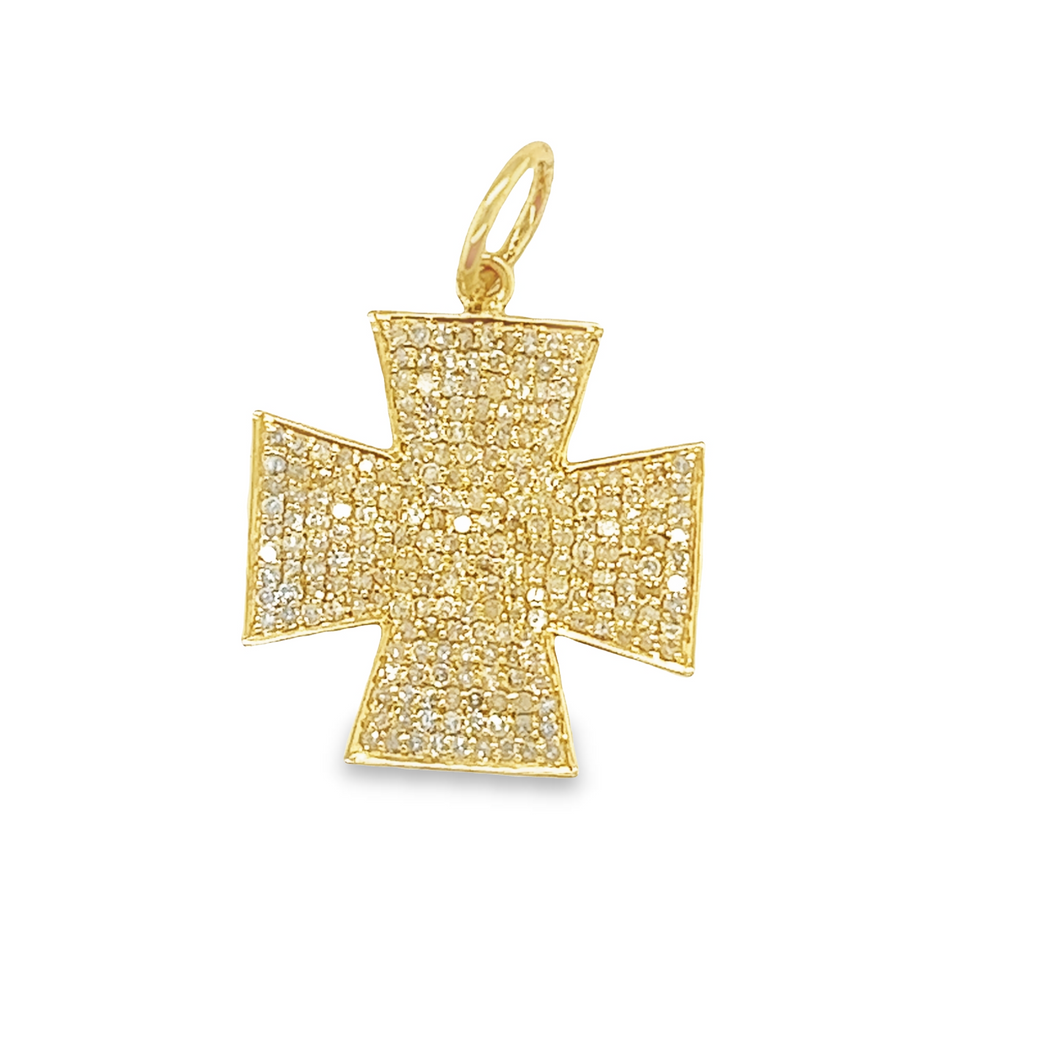 14kg and White Diamond Maltese Cross