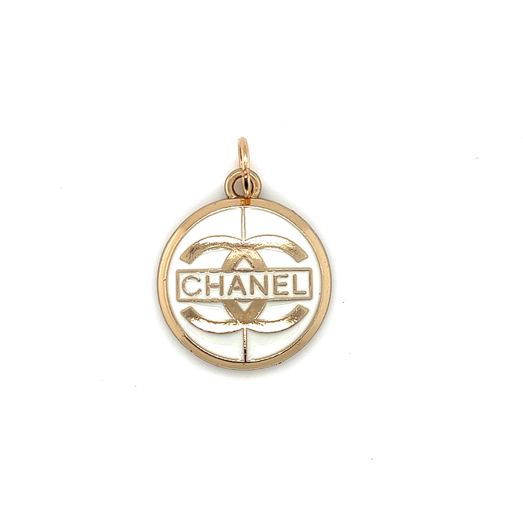 Vintage White and Gold Chanel Pendant