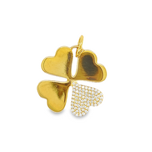 Load image into Gallery viewer, 14kg dipped 4 leaf clover with white sapphires
