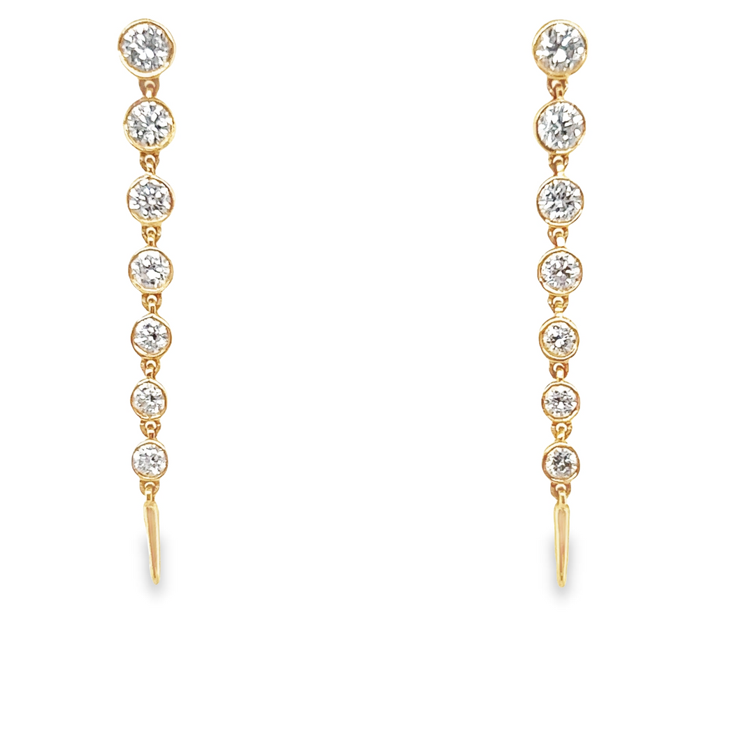 New Bezel Set Diamond Drop Earrings