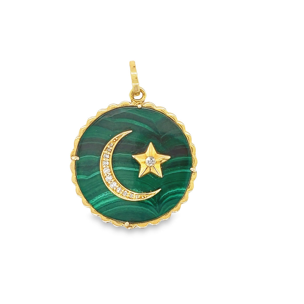 14kg Malachite Star Moon Pendant