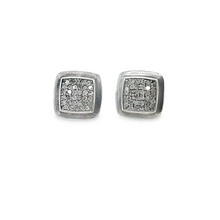 Load image into Gallery viewer, Sterling Silver Square Diamond Earrings
