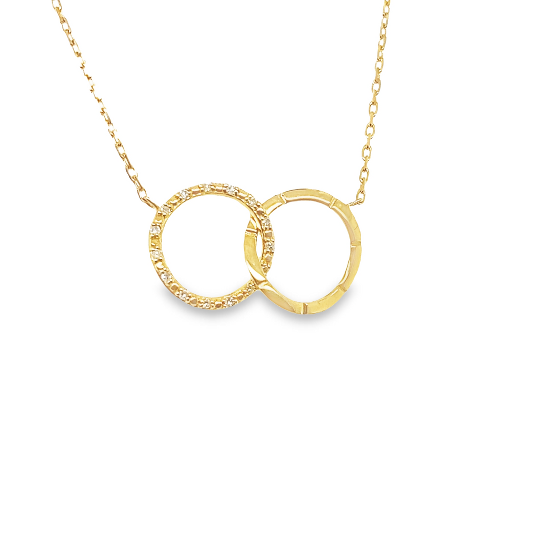 14kg Interlocking Gold Circle Necklace