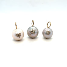 Load image into Gallery viewer, White or Tahitian Pearls with Diamond or Ruby Hearts
