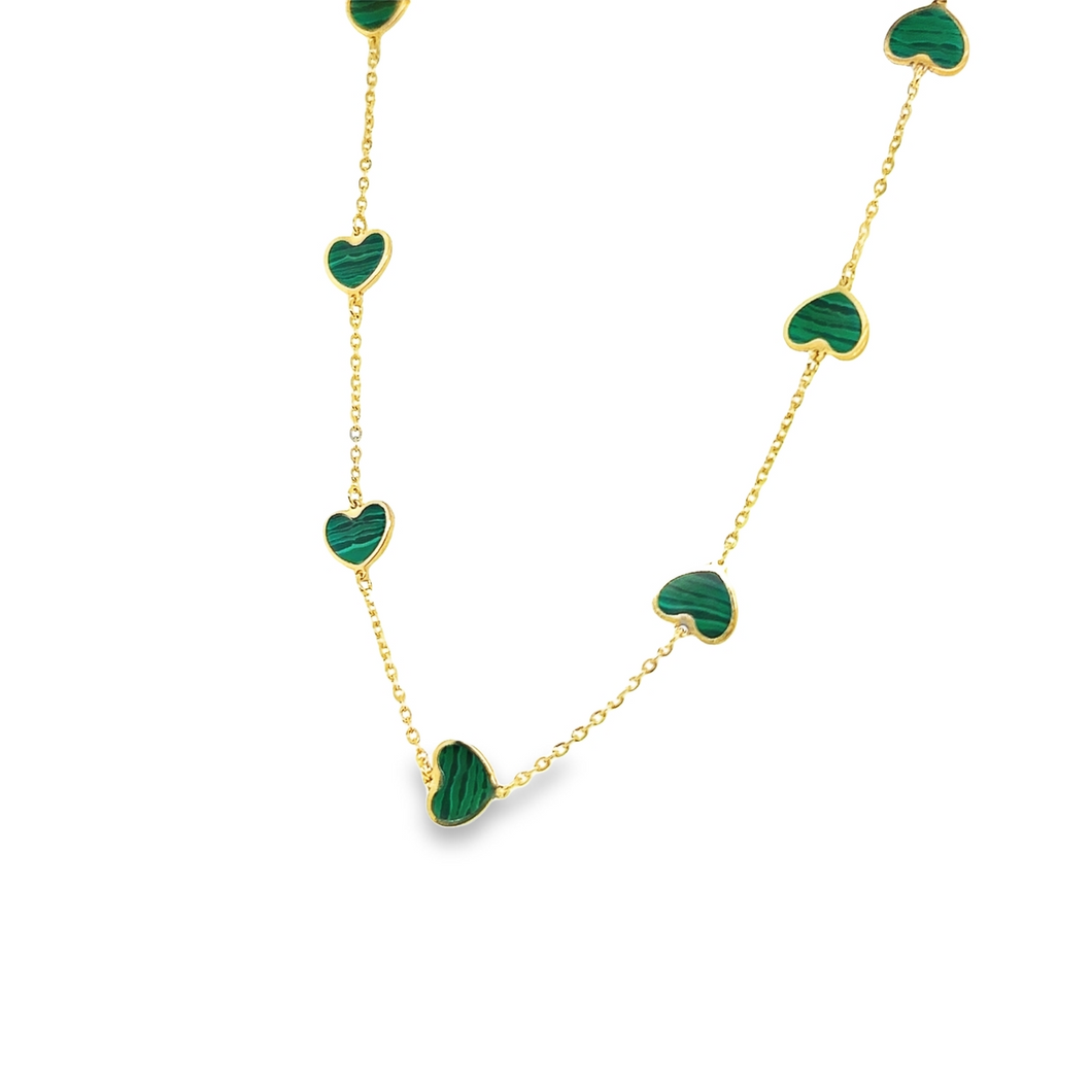 14kg Malachite Heart Necklace