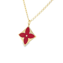 Load image into Gallery viewer, 14kg and Semi-Precious Stone Pointed Quatrefoil Pendants
