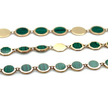 Load image into Gallery viewer, 14kg and Malachite Medium Hexagon Bracelet and Large Circle Bracelet
