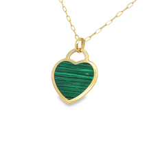 Load image into Gallery viewer, 14kg Lapis, Malachite, Mother of Pearl or Red Carnelian Heart Pendant
