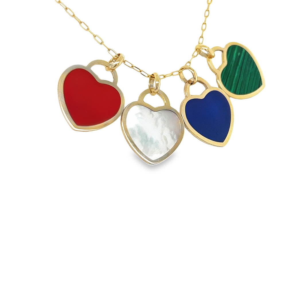 14kg Lapis, Malachite, Mother of Pearl or Red Carnelian Heart Pendant