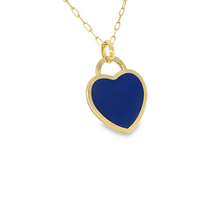 Load image into Gallery viewer, 14kg Lapis, Malachite, Mother of Pearl or Red Carnelian Heart Pendant on 14kg chain
