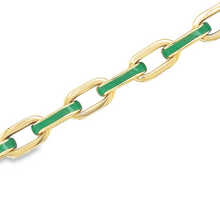 Load image into Gallery viewer, 14kg Green Enamel Link Bracelet
