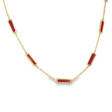 Load image into Gallery viewer, 14kg Red Carnelian or Black Onyx Chiclet Necklace
