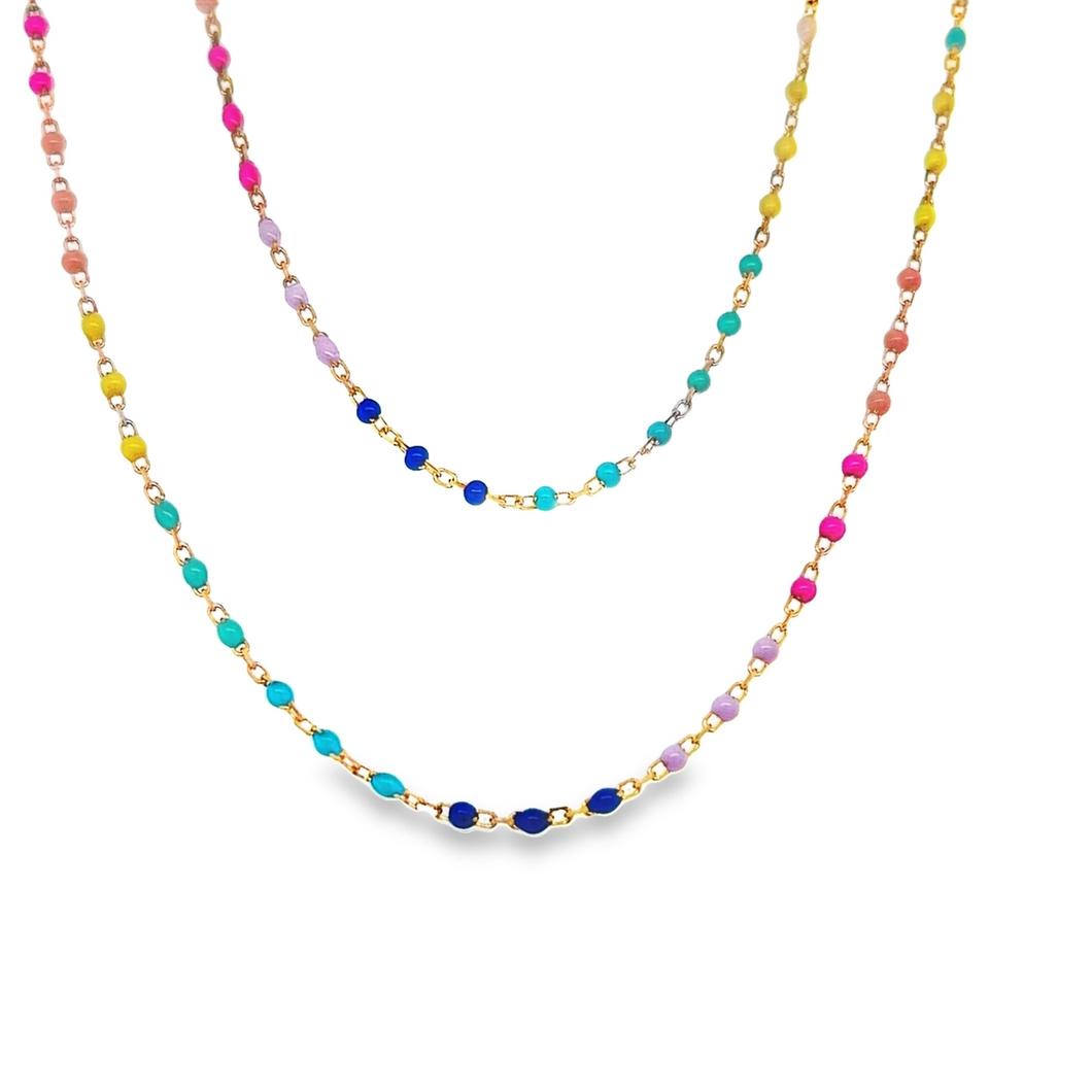 Multi Color Enamel Bean Chain