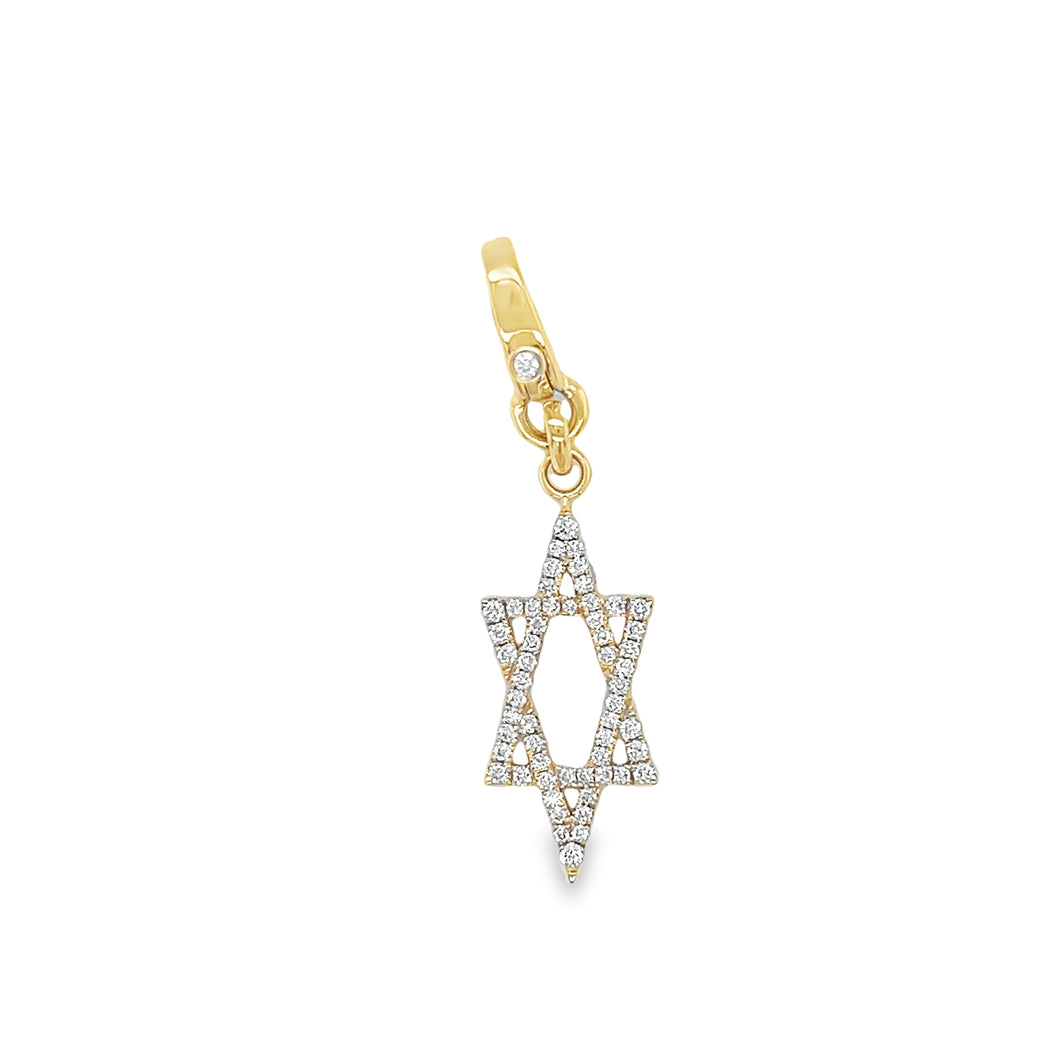 14kg and White Diamond Elongated Star of David