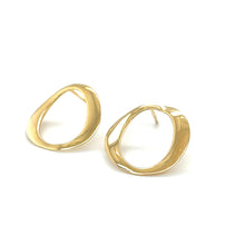 Load image into Gallery viewer, 14kg Dipped Molten Circle Earrings
