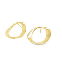 Load image into Gallery viewer, 14kg Dipped Molten Circle Earrings
