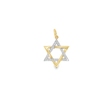 Load image into Gallery viewer, 14kg and diamond Star of David Pendant
