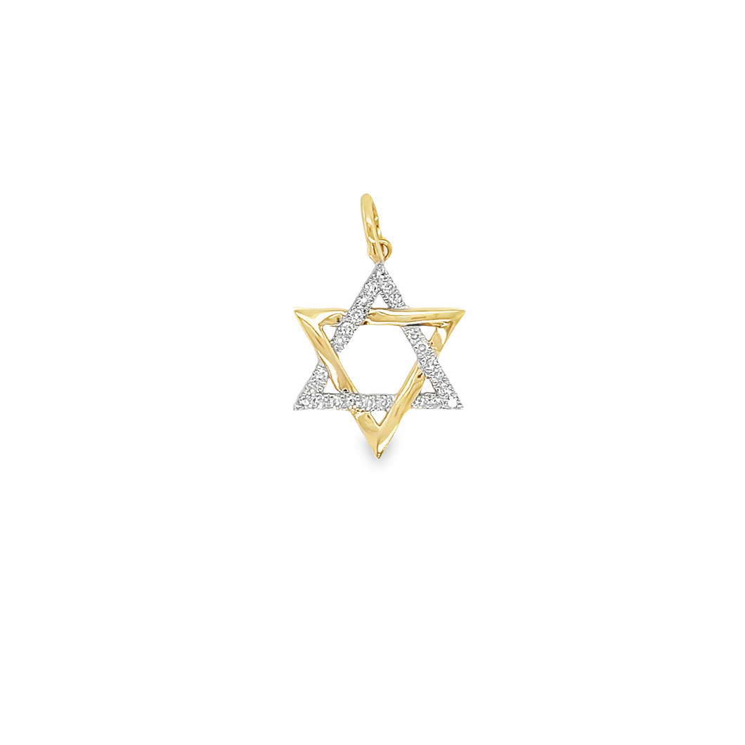 14kg and diamond Star of David Pendant