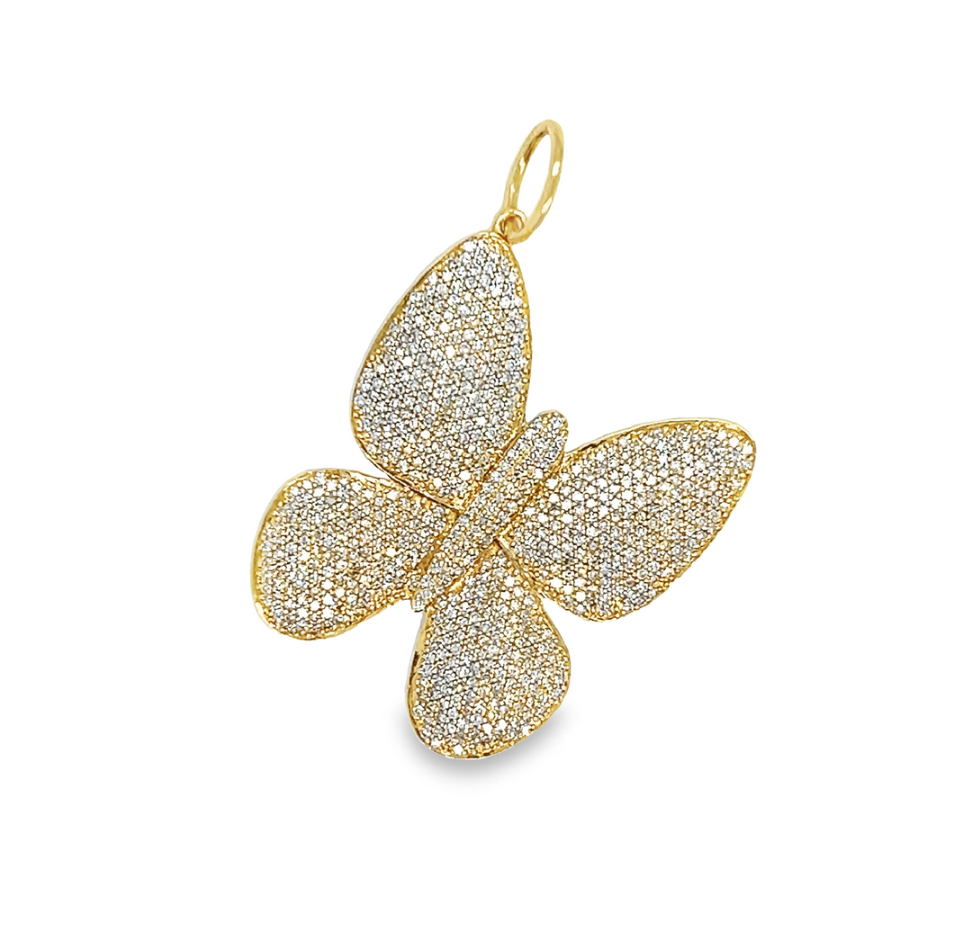 14kg White Diamond Butterfly Pendant