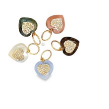Load image into Gallery viewer, 14kg Petite Semi-precious Stone Hearts with Diamond Heart Center

