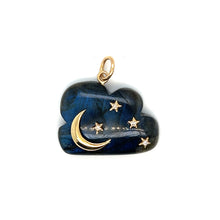 Load image into Gallery viewer, 14kg and Labradorite Moonstone Cloud with 4 Diamond Stars and Moon
