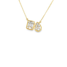 Load image into Gallery viewer, 14kg Pear  and Rectangular Diamond Necklace
