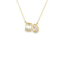 Load image into Gallery viewer, 14kg Pear  and Rectangular Diamond Necklace
