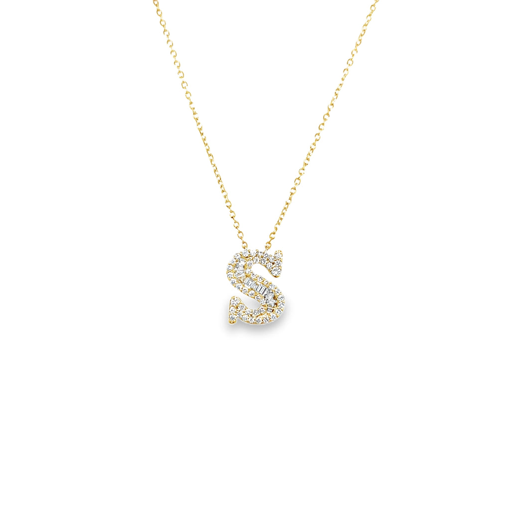14kg and Diamond Initial Necklace