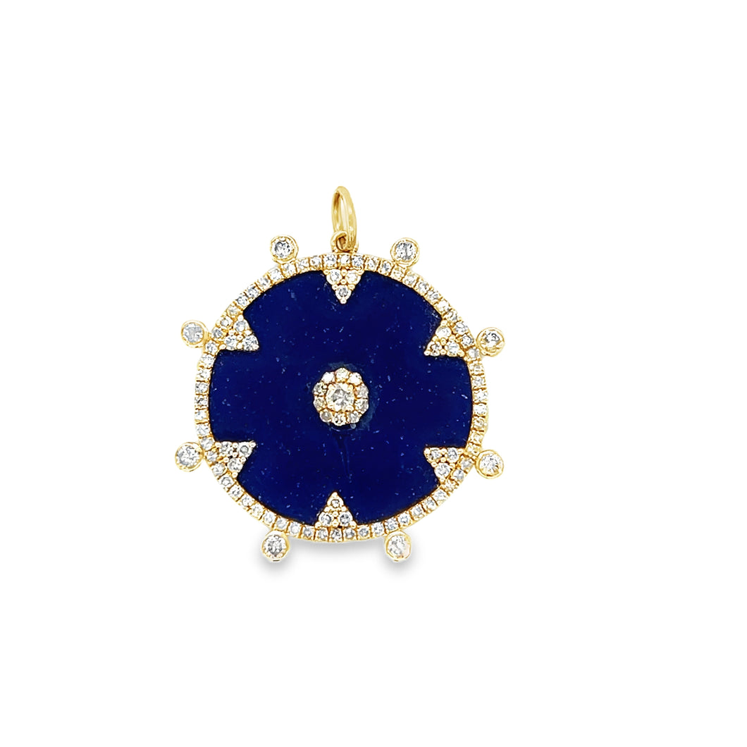 14kg and Diamond Lapis Disc Pendant